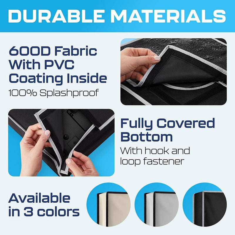 Garnetics غطاء تلفاز خارجي من غارنيتيكس 32 بوصة - مقاوم للماء، أغطية تلفاز مقاومة للعوامل الجوية مع واقيات شاشة ذكية، مثالي للاستخدام الخارجي، النقل، والتخزين - أسود - Image 5